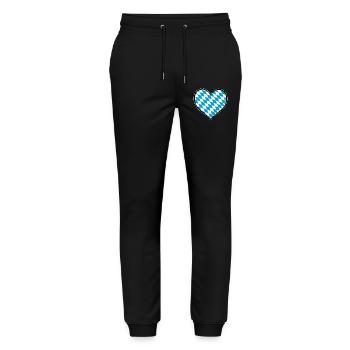 Bavaria Heart Flag - Stanley/Stella Mover Unisex Organic Jogging Trousers - black - Front - Marisol (170cm) & Nik (191cm)
