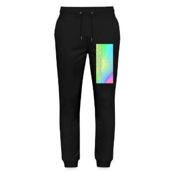 Sommer Sonnenstrahlen Neon  - Stanley/Stella Unisex Bio Jogginghose Mover  - Schwarz - Vorne - Marisol (170cm) & Nik (191cm)