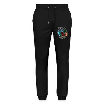 Opfer des Surfens - Stanley/Stella Unisex Bio Jogginghose Mover  - Schwarz - Vorne - Marisol (170cm) & Nik (191cm)
