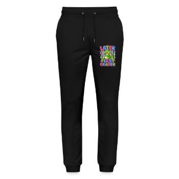 Au Revoir Le CP Bonjour Le CE1 | Crocodile Mignon - Pantalon de jogging bio MOVER Stanley/Stella unisexe - noir - Devant - Marisol (170cm) & Nik (191cm)