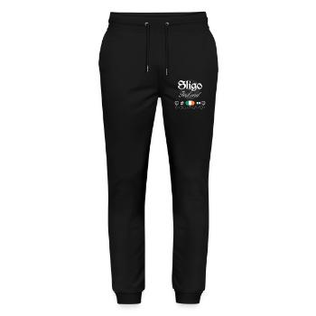 Souvenir de voyage streetwear de Sligo Ireland - Pantalon de jogging bio MOVER Stanley/Stella unisexe - noir - Devant - Marisol (170cm) & Nik (191cm)