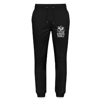 Corviden über Menschen - Stanley/Stella Unisex Bio Jogginghose Mover  - Schwarz - Vorne - Marisol (170cm) & Nik (191cm)