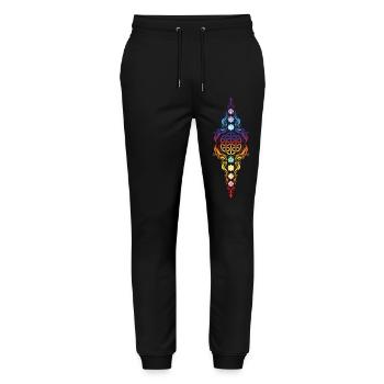 Spiritualität Meditation Heilige Geometrie Glaube Zen - Stanley/Stella Unisex Bio Jogginghose Mover  - Schwarz - Vorne - Marisol (170cm) & Nik (191cm)