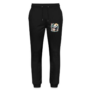 Kawaii Panda Ramen-Liebhaber süße Anime-Wellen - Stanley/Stella Unisex Bio Jogginghose Mover  - Schwarz - Vorne - Marisol (170cm) & Nik (191cm)