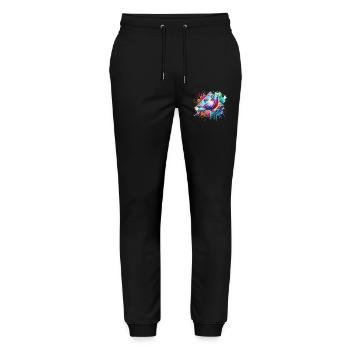 Motif de colombe diamantée - Pantalon de jogging bio MOVER Stanley/Stella unisexe - noir - Devant - Marisol (170cm) & Nik (191cm)
