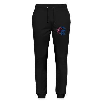 Everyone Beach Me Office Doodle - Stanley/Stella Mover Unisex Organic Jogging Trousers - black - Front - Marisol (170cm) & Nik (191cm)