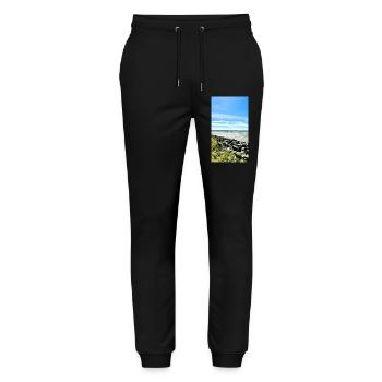 Coastal rocks in the blue sky - Stanley/Stella Mover Unisex Organic Jogging Trousers - black - Front - Marisol (170cm) & Nik (191cm)