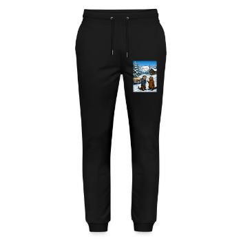 Otta, wa? – Lustiges Ottawa Otter Wortspiel - Stanley/Stella Unisex Bio Jogginghose Mover  - Schwarz - Vorne - Marisol (170cm) & Nik (191cm)