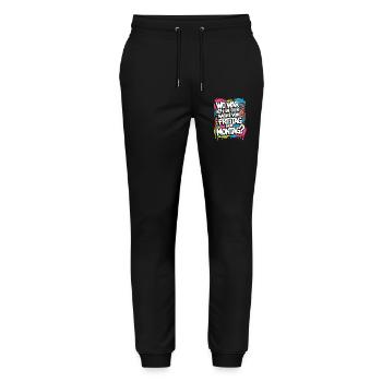 Nacht von Freitag auf Montag Filmriss Party JGA - Stanley/Stella Unisex Bio Jogginghose Mover  - Schwarz - Vorne - Marisol (170cm) & Nik (191cm)