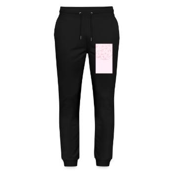Pink Watercolor Blossom Bouquet - Stanley/Stella Unisex Bio Jogginghose Mover  - Schwarz - Vorne - Marisol (170cm) & Nik (191cm)
