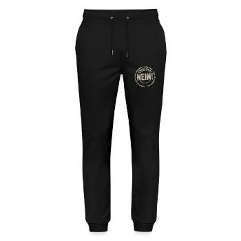 Bevor du Fragst Nein Sprüche - Stanley/Stella Unisex Bio Jogginghose Mover  - Schwarz - Vorne - Marisol (170cm) & Nik (191cm)