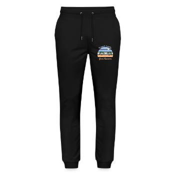 Gran Canaria Palmenstrand Retro - Stanley/Stella Unisex Bio Jogginghose Mover  - Schwarz - Vorne - Marisol (170cm) & Nik (191cm)