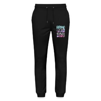 Premier de The K-Pop Birthday Girl - Pantalon de jogging bio MOVER Stanley/Stella unisexe - noir - Devant - Marisol (170cm) & Nik (191cm)