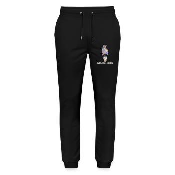 Cute Bunny Funny Boba Bubble Tea - Stanley/Stella Mover Unisex Organic Jogging Trousers - black - Front - Marisol (170cm) & Nik (191cm)