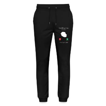 La Reunion M Appelle Il Faut Que J Y Aille T-Sh... - Pantalon de jogging bio MOVER Stanley/Stella unisexe - noir - Devant - Marisol (170cm) & Nik (191cm)