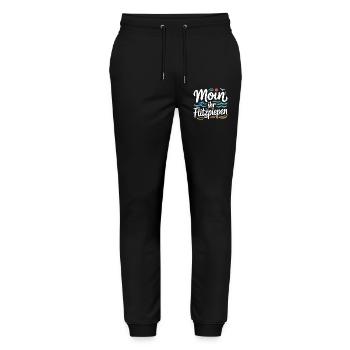 Moin Ihr Flitzpiepen Norddeutsch Hamburg Büro Moin - Stanley/Stella Unisex Bio Jogginghose Mover  - Schwarz - Vorne - Marisol (170cm) & Nik (191cm)