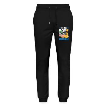 Funny Ukulele Designs and Sayings - Stanley/Stella Mover Unisex Organic Jogging Trousers - black - Front - Marisol (170cm) & Nik (191cm)
