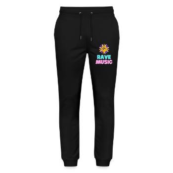 Sunshine Rave Music Néon Design - Pantalon de jogging bio MOVER Stanley/Stella unisexe - noir - Devant - Marisol (170cm) & Nik (191cm)