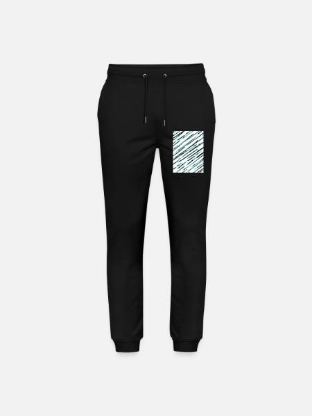 Diagonal turquoise texture - Stanley/Stella Mover Unisex Organic Jogging Trousers - black