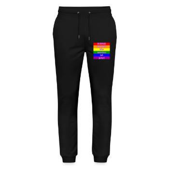 KEINE ANGST NIE WIEDER IST JETZT,  NO NZS, NO AFD - Stanley/Stella Unisex Bio Jogginghose Mover  - Schwarz - Vorne - Marisol (170cm) & Nik (191cm)