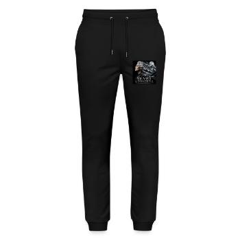 Proud Silver Sister Grey Hair Power - Stanley/Stella Mover Unisex Organic Jogging Trousers - black - Front - Marisol (170cm) & Nik (191cm)