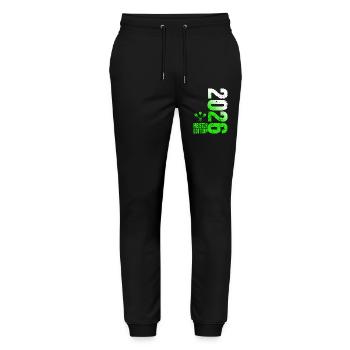 Darts Champion 2026 Kreisliga shirt green white - Stanley/Stella Mover Unisex Organic Jogging Trousers - black - Front - Marisol (170cm) & Nik (191cm)