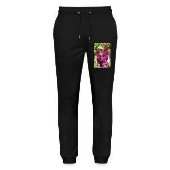 Blooming lilac in spring garden - Stanley/Stella Mover Unisex Organic Jogging Trousers - black - Front - Marisol (170cm) & Nik (191cm)