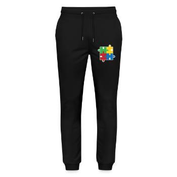 Autism Puzzle Icon - Stanley/Stella Mover Unisex Organic Jogging Trousers - black - Front - Marisol (170cm) & Nik (191cm)