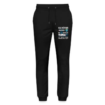 80. Geburtstag Technik Geschenk Mann Shirt - Stanley/Stella Unisex Bio Jogginghose Mover  - Schwarz - Vorne - Marisol (170cm) & Nik (191cm)
