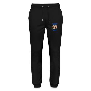 Lustiges Faultier T-Shirt | Langsam & Humor - Stanley/Stella Unisex Bio Jogginghose Mover  - Schwarz - Vorne - Marisol (170cm) & Nik (191cm)
