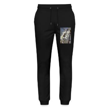 Delicate white cherry blossoms in spring - Stanley/Stella Mover Unisex Organic Jogging Trousers - black - Front - Marisol (170cm) & Nik (191cm)