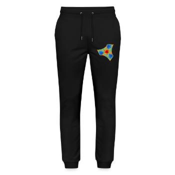 Fire Boomerang – Chaos Theory - Stanley/Stella Mover Unisex Organic Jogging Trousers - black - Front - Marisol (170cm) & Nik (191cm)