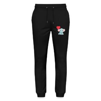 Cute baby elephant - Stanley/Stella Mover Unisex Organic Jogging Trousers - black - Front - Marisol (170cm) & Nik (191cm)