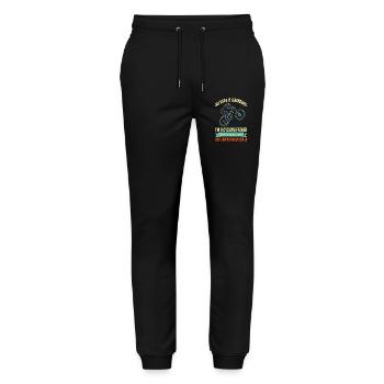 Dad Legendary Retro Mountain Bike Cyclist - Stanley/Stella Mover Unisex Organic Jogging Trousers - black - Front - Marisol (170cm) & Nik (191cm)
