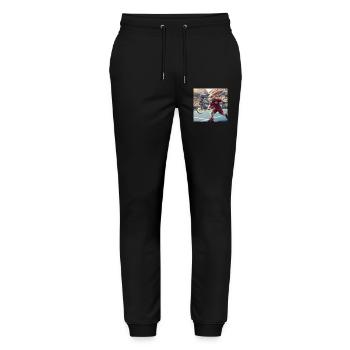 Racquet Rabbit Rally - Stanley/Stella Mover Unisex Organic Jogging Trousers - black - Front - Marisol (170cm) & Nik (191cm)
