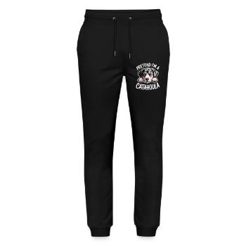 Louisiana Catahoula Leopard Dog Saying Gift - Stanley/Stella Mover Unisex Organic Jogging Trousers - black - Front - Marisol (170cm) & Nik (191cm)