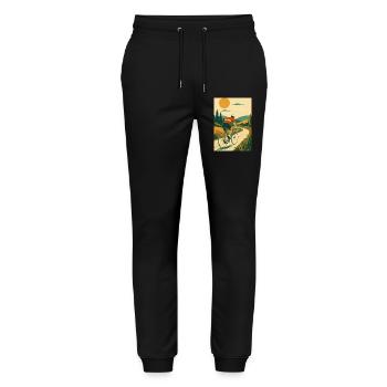 Die Fahrt – Goldener Pfad - Stanley/Stella Unisex Bio Jogginghose Mover  - Schwarz - Vorne - Marisol (170cm) & Nik (191cm)