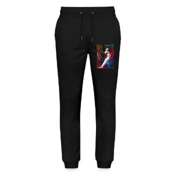 Golfer in a colorful whirlpool - Stanley/Stella Mover Unisex Organic Jogging Trousers - black - Front - Marisol (170cm) & Nik (191cm)