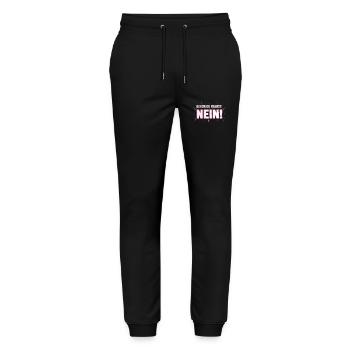 Bevor du fragst Nein lustiger Morgenmuffel - Stanley/Stella Unisex Bio Jogginghose Mover  - Schwarz - Vorne - Marisol (170cm) & Nik (191cm)