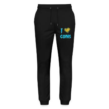 Coin collector - Stanley/Stella Mover Unisex Organic Jogging Trousers - black - Front - Marisol (170cm) & Nik (191cm)