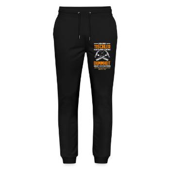 Tischler Dummheit Nicht Reparieren - Stanley/Stella Unisex Bio Jogginghose Mover  - Schwarz - Vorne - Marisol (170cm) & Nik (191cm)