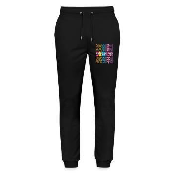 Senior 2027 Neon Class - Stanley/Stella Mover Unisex Organic Jogging Trousers - black - Front - Marisol (170cm) & Nik (191cm)