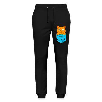 Chat tigré - Pantalon de jogging bio MOVER Stanley/Stella unisexe - noir - Devant - Marisol (170cm) & Nik (191cm)