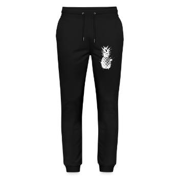 Ananasspritzer Graphic White - Stanley/Stella Unisex Bio Jogginghose Mover  - Schwarz - Vorne - Marisol (170cm) & Nik (191cm)