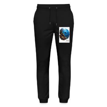 Azzo Unterwasser-Abenteuer - Stanley/Stella Unisex Bio Jogginghose Mover  - Schwarz - Vorne - Marisol (170cm) & Nik (191cm)