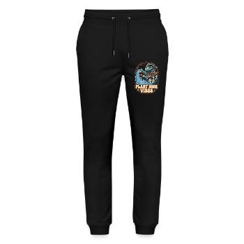 Plant Mom Vibes Retro Gartenmotiv - Stanley/Stella Unisex Bio Jogginghose Mover  - Schwarz - Vorne - Marisol (170cm) & Nik (191cm)