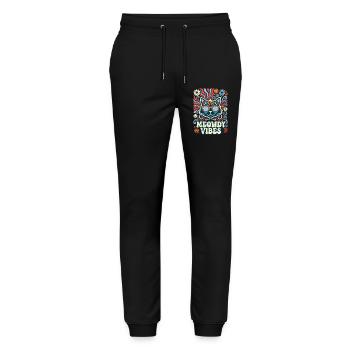 Meowdy Vibes Retro Katze - Stanley/Stella Unisex Bio Jogginghose Mover  - Schwarz - Vorne - Marisol (170cm) & Nik (191cm)