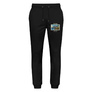 Spanien Teneriffa Vintage Reisemarke - Stanley/Stella Unisex Bio Jogginghose Mover  - Schwarz - Vorne - Marisol (170cm) & Nik (191cm)