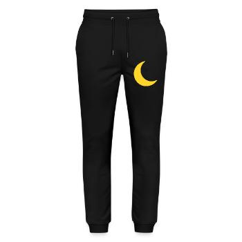 Mond Sichel Gelb - Stanley/Stella Unisex Bio Jogginghose Mover  - Schwarz - Vorne - Marisol (170cm) & Nik (191cm)