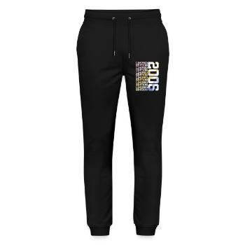 LIMITED EDITION 2006 - 20 JAHRE - 20. GEBURTSTAG - Stanley/Stella Unisex Bio Jogginghose Mover  - Schwarz - Vorne - Marisol (170cm) & Nik (191cm)